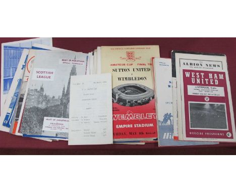 1952-3 West Brom v. Arsenal Programme, 56-7 Sheffield Wednesday v. Arsenal. 1954 England schools pirate. 61-2 Liverpool v. Pr