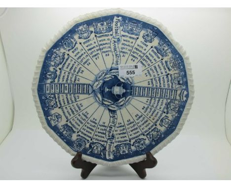 1907 Football Themed Pottery Plate by S.J Kepple of Bristol, featuring club records of the first division - Newcastle Champio