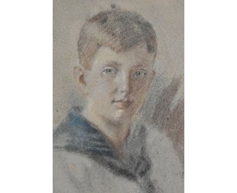 Early 20th Century School, pastel/paper, An Edwardian portrait of a young boy, signed indistinctly to the lower right, framed