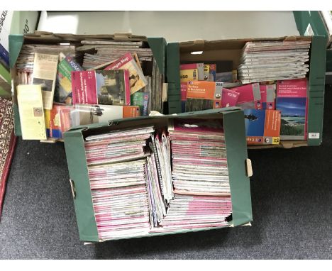 Three boxes of ordnance survey and other maps 