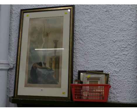 Picture frames and signed print by Herbert Schmak 