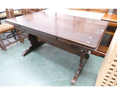 Oak rectangular draw leaf dining table 