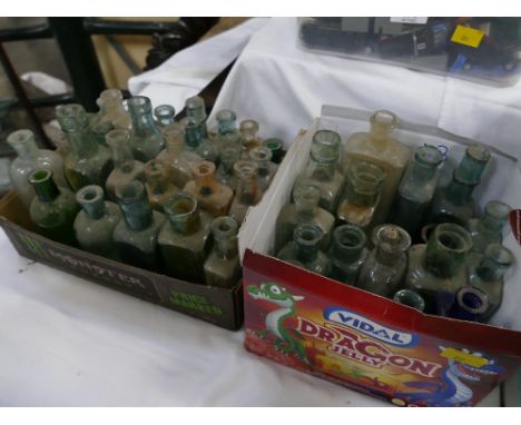 Two boxes of vintage bottles 