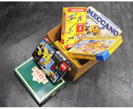 Two vintage Meccano sets, Lego Technic set and board games  