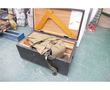Joiners wooden toolbox and set of Snowbee chest waders, size Euro 45