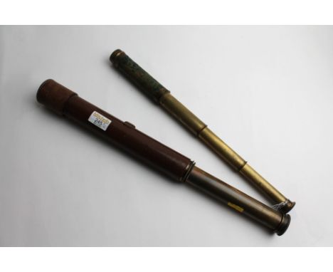 Two vintage telescopes, one marked The Rifle Man J H Stewart Ltd, London 