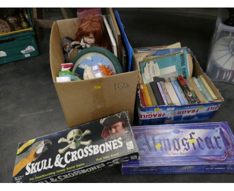 Books, games, dolls, clock etc 