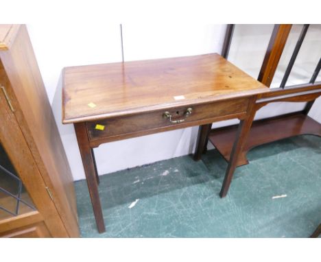 Georgian mahogany low table with single drawer and brass handle 