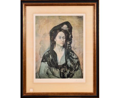 Artist: After Pablo Picasso, 20th CenturyTitle: "Madame Ricardo Canals"Dimensions: Image 22 3/4 x 17 1/4 in; Sight 25 x 18 3/
