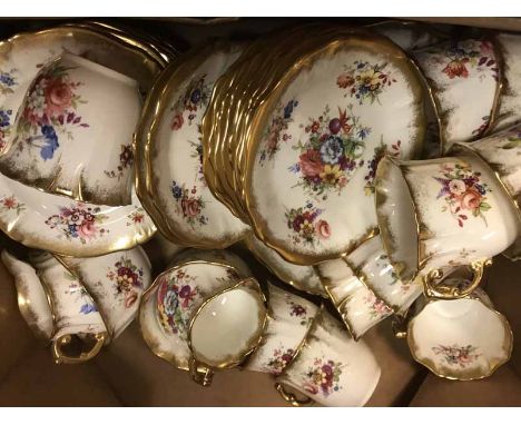 HAMMERSLEY 'LADY PATRICIA' PATTERN TWELVE PART TEA SETcomprising twelve tea cups, saucers and side plates, two cake plates, t