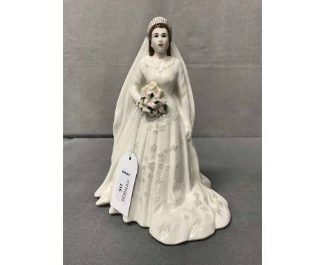 ROYAL WORCESTER FIGURE - HER MAJESTY QUEEN ELIZABETH II also another Royal Worcester figure - Love and two Royal Worcester pi