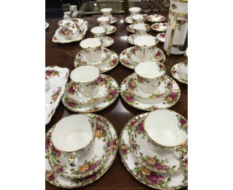 ROYAL ALBERT OLD COUNTRY ROSES TEA AND COFFEE SERVICE including cafetiere 