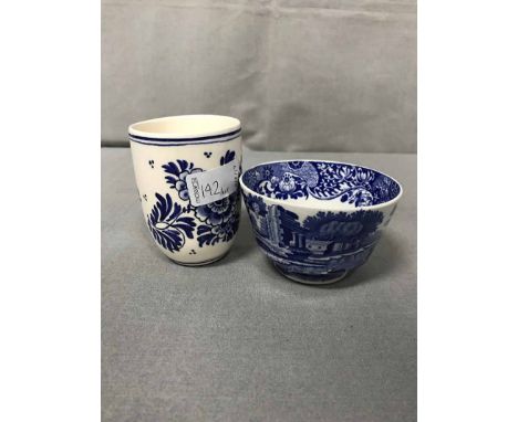 LOT OF BLUE AND WHITE CERAMICS including Spode, Delft and Royal Copenhagen examples 
