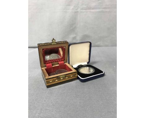LOT OF COMMEMORATIVE COINS AND COLLECTABLESincluding a book of Japanese stamps, a Defence Medal with ribbon in box, a pewter 