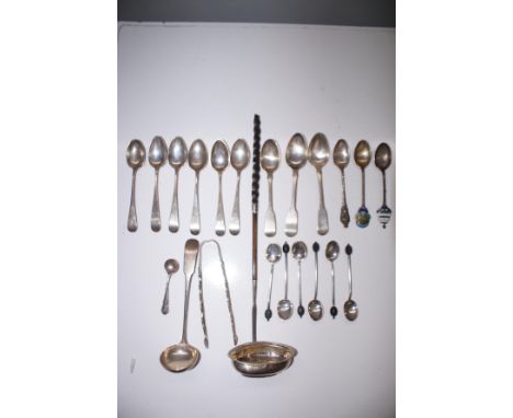 Collection of silver spoons to include 18th century silver ladle. Weight 330g