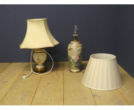 2 Ceramic table lamps with shades PURCHASERS: PAYMENT BY BANK TRANSFER ONLY. COLLECTIONS BY APPOINTMENT ONLY - CALL 01793 861