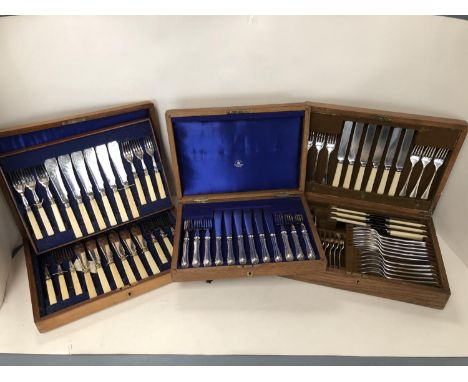 Cased set of 12 Mappin &amp; Webb fish eaters &amp; a cased set of M&amp;W 6 place settings flatware 100+ PURCHASERS: PAYMENT