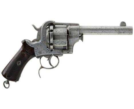 6.25inch sighted barrel, scroll engraved cylinder and frame, stamped with the serial no. 2003, spur trigger guard, cylinder a