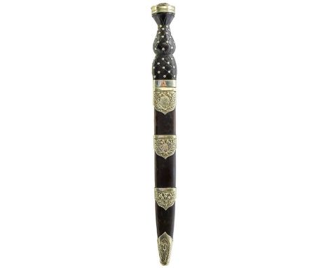 30cm plain blade by Wilkinson, various Ordnance stamps to the forte, regulation white metal mounted hilt, carved basket weave