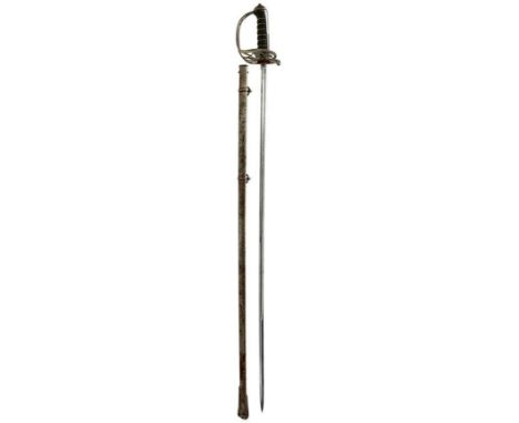 81.5cm blade by Herbert &amp; Co. etched with scrolling foliage, crowned VR cypher and a strung bugle horn, regulation steel 
