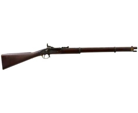 26inch sighted barrel fitted with ramp and ladder rear sights, the lock stamped 1871 over ENFIELD and with a crown over VR at