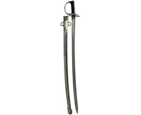 87.5cm curved fullered blade with various Ordnance stamps at the forte, regulation steel hilt pierced with a Maltese cross an