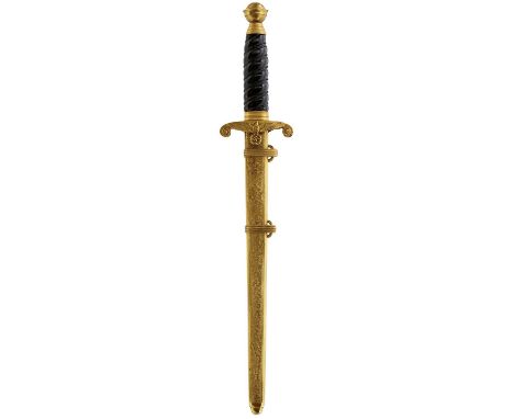 26.75cm flattened diamond section blade with Eickhorn maker's mark, ilt hilt with spherical pommel, black celluloid grip, con