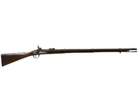 39inch sighted barrel fitted with ramp and ladder rear sights, border engraved lock stamped 1857 over TOWER and with a crown 
