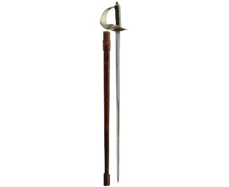 82.5cm plain blade with Ordnance stamps and dated January 1915, solid nickel hilt engraved with a crowned GVR cypher, wire bo