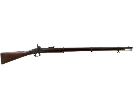 39inch sighted barrel fitted with ramp and ladder rear sights, border engraved lock stamped TOWER over 1853 and with a crown 