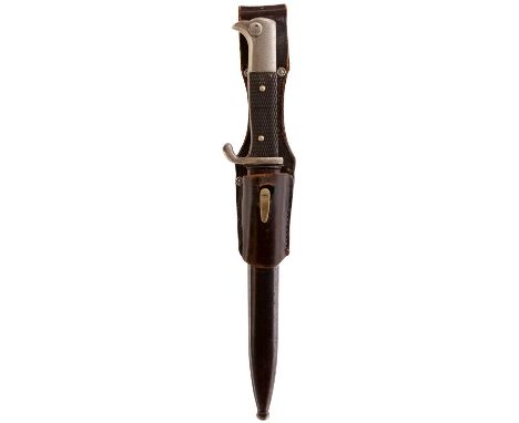 8inch clean fullered blade by Alcoso of Solingen, regulation plated hilt with two-piece riveted chequered celluloid grip, con