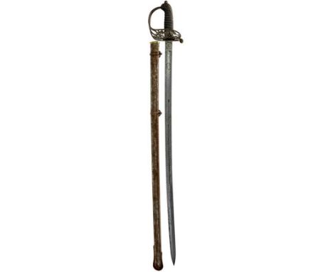 81.75cm fullered blade finely etched with scrolling foliage, strung bugle horn, crowned VR cypher, PRESENTED TO LIEUTENANT CH