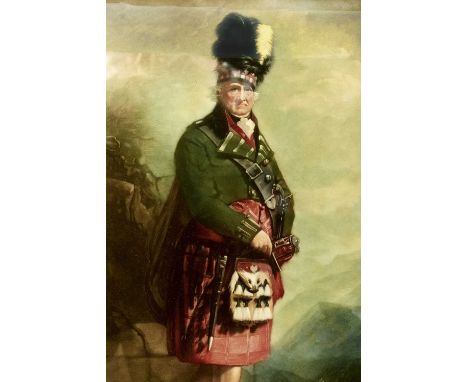 The MacNab, full length portrait of Francis MacNab (1734-1816) 16th Chief of the Clan MacNab, mezzotint in colour, signed E. 