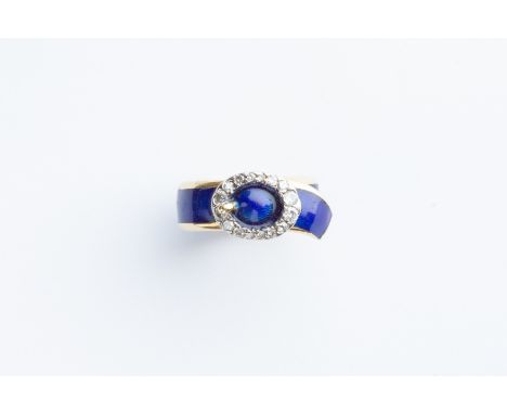 blue belt buckle design, ring size K, total weight 8.1 grams, in box