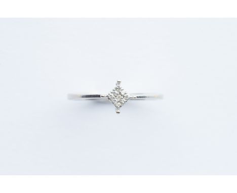 diamond cluster, total diamond weight 0.05ct, ring size L, total weight 2 grams