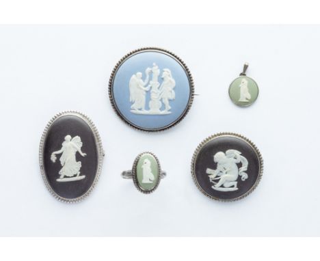 silver edged, with wedgwood silver cameo ring &amp; wedgwood silver edged cameo pendant