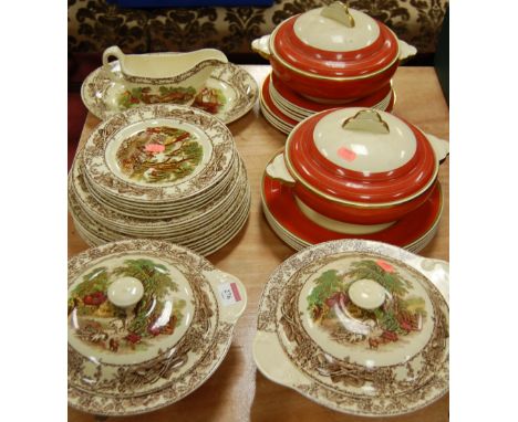 A Royal Staffordshire for Clarice Cliff part service, and other Clarice Cliff dinnerwares