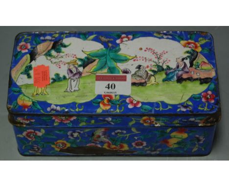 A 20th century Chinese enamel on copper box (with losses)