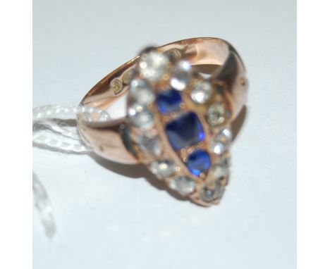 A ladies 9ct gold white sapphire set dress ring