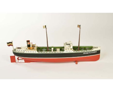  Fleischmann, Tanker "Franz Klaasen", Germany, 52 cm, Blech, UW ok, min. LM, min. staubig, min. ausgebessert, sonst sehr gut