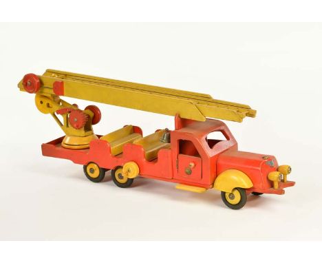   Gecevo, Holzfeuerwehr, 63 cm, LM, Seile fehlen, Z 3+        Gecevo, Wooden Fire Engine, paint d., ropes missing, C 3+      