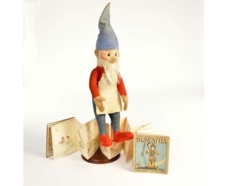   Steiff, Zwerg um 1920, Germany VK, 55 cm, mit Kinderbuch "Hiawatha", teilw. abgerieben, Altersspuren        Steiff, Dwarf a