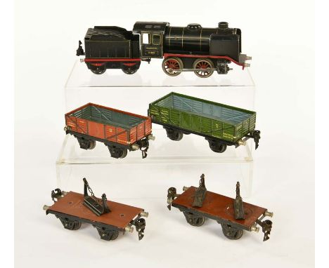   Märklin, Lok R 890 + 4 Wagen, Germany, Spur 0, Blech, UW ok, Z 1/2+        Märklin, Loco R 890 + 4 Wagons, Germany, gauge 0