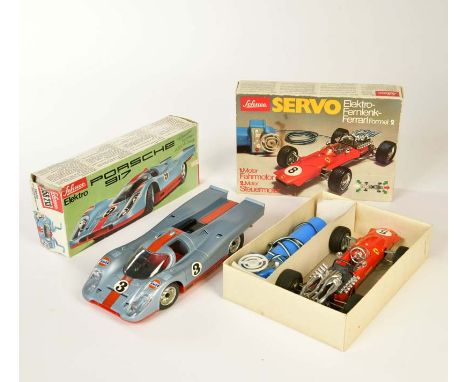   Schuco, Porsche 917 + Ferrari, W.-Germany, 25 + 29 cm, GemBw, Okt Z 2/2+, Z 1-        Schuco, Porsche 917 + Ferrari, W.-Ger