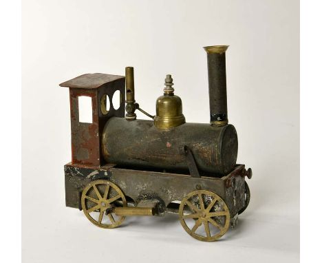   Spiritus Dampflok uralt, 17 cm, starke LM, Bodenläufer        Spirit Stem Engine ancient, severe paint d., not usable for t