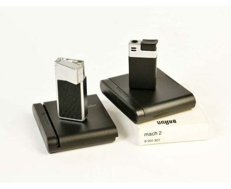   Braun, Feuerzeuge Linear + Mach 2, W.-Germany, 6 + 7 cm, Okt Z 1, neuwertig        Braun, Lighter  Linear + Mach 2, W.-Germ