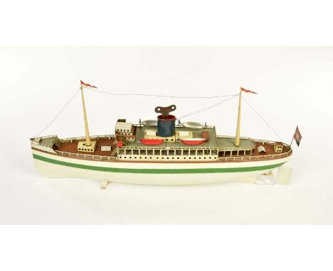   Fleischmann, Bäderdampfer, Germany VK, 50 cm, Blech, UW ok, Rumpf neu lackiert, sonst guter Zustand        Fleischmann, Ste