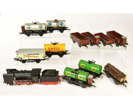   Fleischmann, D-Lok + 11 Wagen, Germany, Spur 0, Blech, Z 1        Fleischmann, D-Loco + 11 Wagons, Germany, gauge 0, tin, C