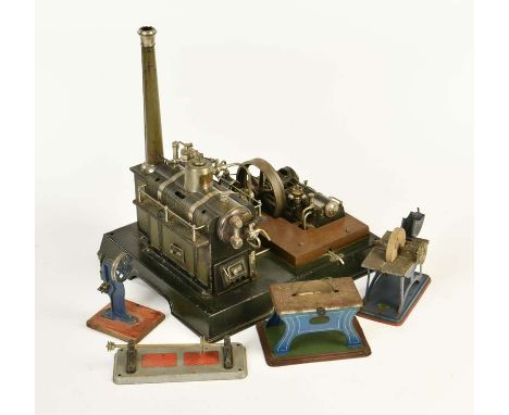   Märklin,  Dampfmaschine + Zubehör Doll u.a., Germany, 33x31x36 cm, Blech, LM, Z 2/2-3        Märklin, Steam Engine + Access