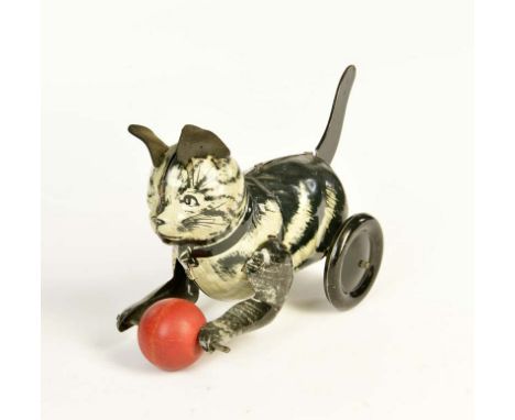   Marx, Katze mit Ball, USA, 21 cm, Blech, UW ok, min. LM, Z 2+        Marx, Cat with Ball, USA, tin, cw ok, min. paint d., C
